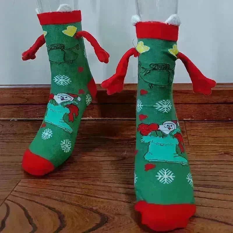 Christmas Stockings Autumn Winter Cotton Magnet Lodestone Hand Tube Socks - EX-STOCK CANADA