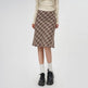 Plaid A- Line Skirt Women's High Waist student Midi Skirt - EX-STOCK Canada