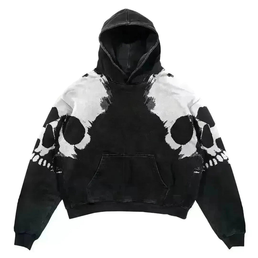 Men Skull Gothic Vintage Hoodie Sweatshirt Pullover top - EX-STOCK CANADA
