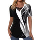 Fashion Printed V-neck Short-sleeved tunic Top For Women - EX-STOCK CANADA