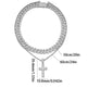 Full Diamond Cross Pendant Cuban Link Chain - EX-STOCK CANADA