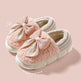 Big Bow-knot Fluffy Slippers Winter Warm Covered Heel Cotton Shoes Fashion Thick-soled Platform Slippers Indoor And Outdoor Garden Walking Shoes - EX-STOCK Canada