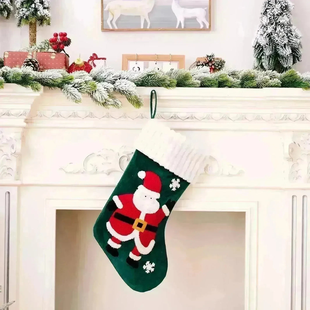 Christmas Decorations Gold Velvet Patch Christmas Stockings - EX-STOCK CANADA