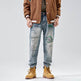 American Print Denim Casual jeans pant Loose Straight Dad Trousers For Men - EX-STOCK Canada