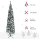 9ft Flocked Christmas Tree, Pencil Christmas Tree With Realistic Branch Tips, Folding Metal Stand, Green EX-STOCK Canada 