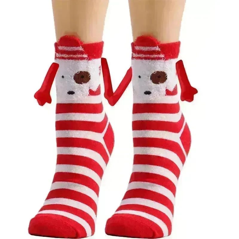 Hand Holding Couple Magnetic Handle Christmas Stockings - EX-STOCK CANADA