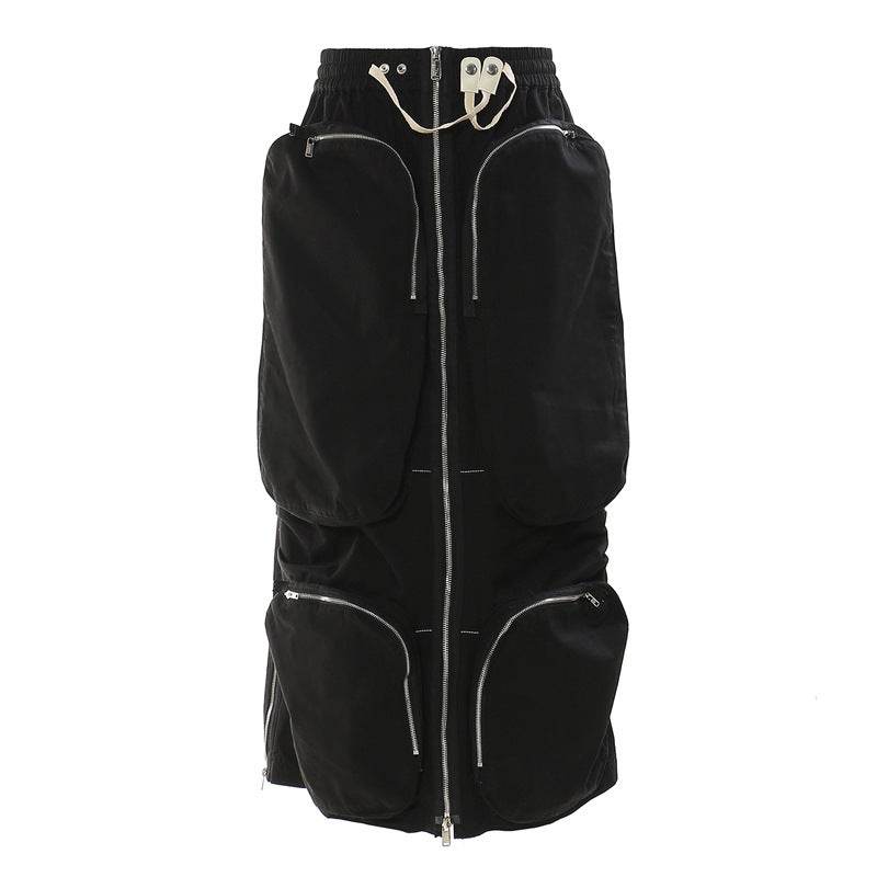 Three-dimensional Camouflage Zipper Pocket Side Slit pencil Midi Cargo Skirt - EX-STOCK Canada