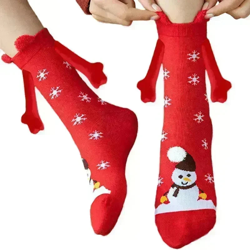 Hand Holding Couple Magnetic Handle Christmas Stockings - EX-STOCK CANADA