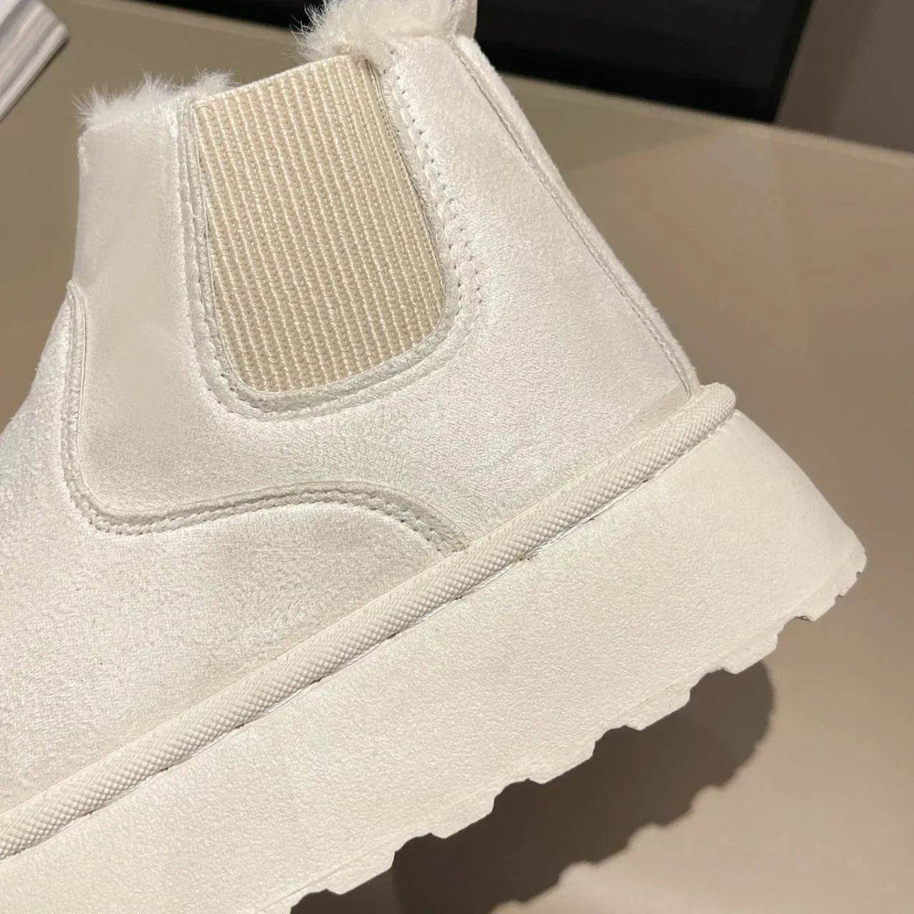 Women's Plush Boots Winter Warm Fleece Thick Flats Snow Boots Fashion Shoes - EX-STOCK Canada