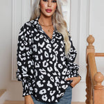 Leopard Print Lantern Sleeve Blouse Shirt top for Women - EX-STOCK Canada