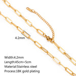 Stainless Steel Vacuum Vapor Plating 18K Gold Color Protection Lip Chain Necklace - EX-STOCK Canada