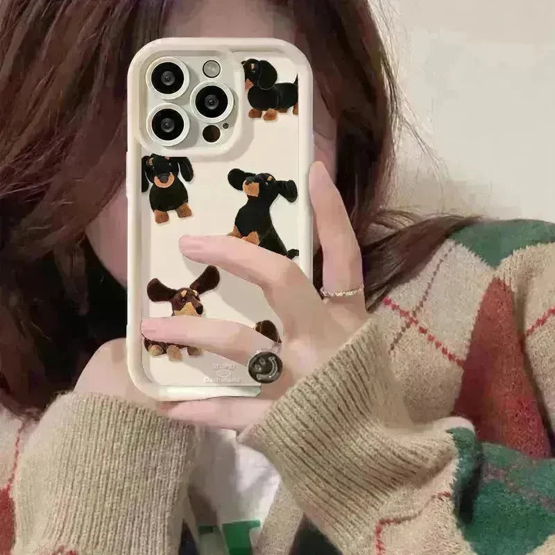 Cream Sausage Dog Phone Case - EX-STOCK CANADA
