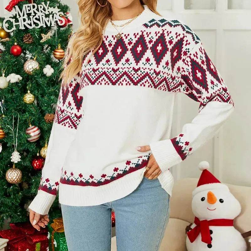 Loose Jacquard Christmas Sweater - EX-STOCK Canada