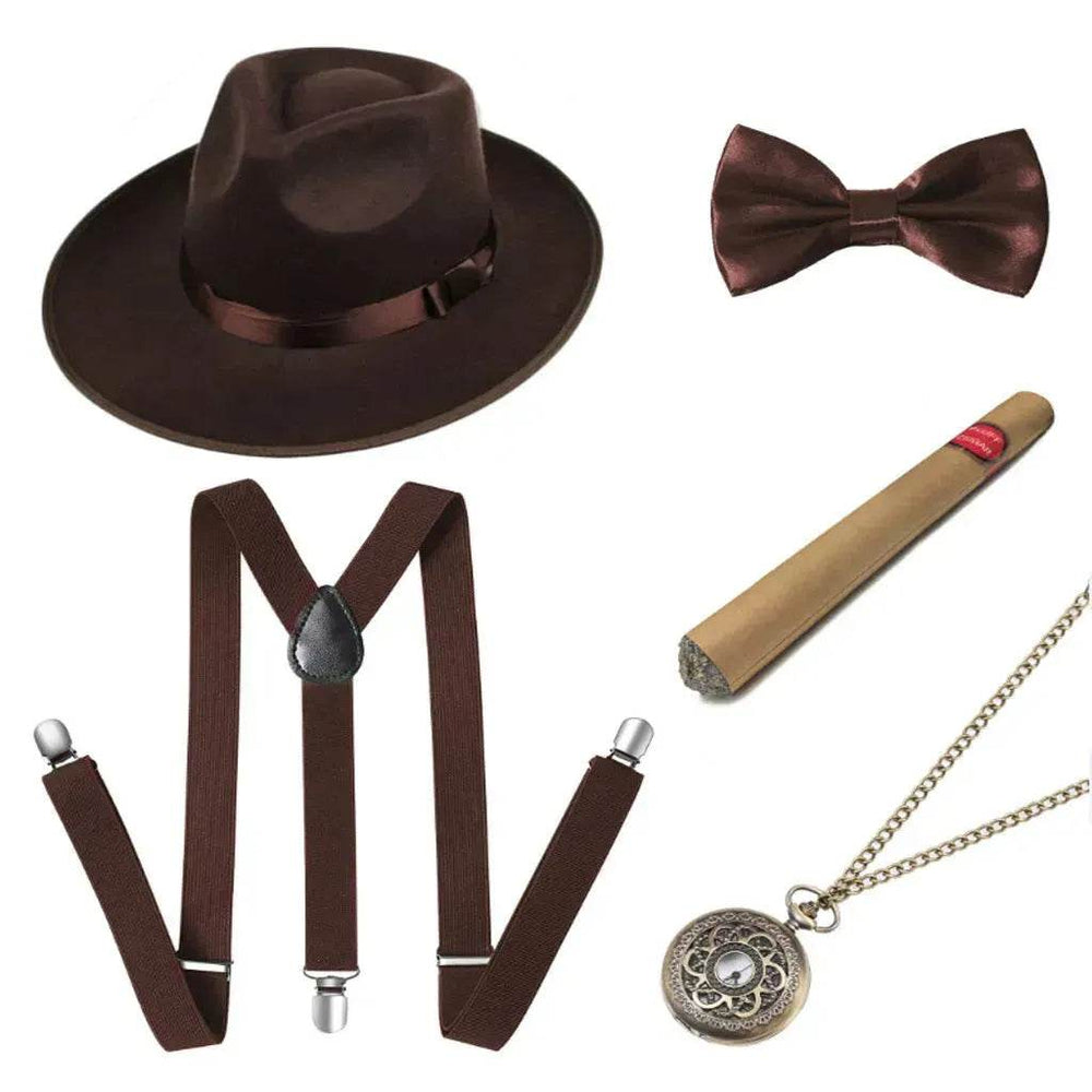 Party Men's Top Hat Pipe Pocket Watch Strap Tie Fake Cigar Set - EX-STOCK Canada
