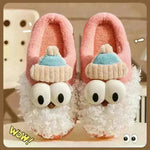 Cartoon Bearded Santa Claus Slippers Home Warm Non-slip Plush   Cotton Shoes Christmas Couple Floor Bedroom Slipper Women Men - EX-STOCK CANADA