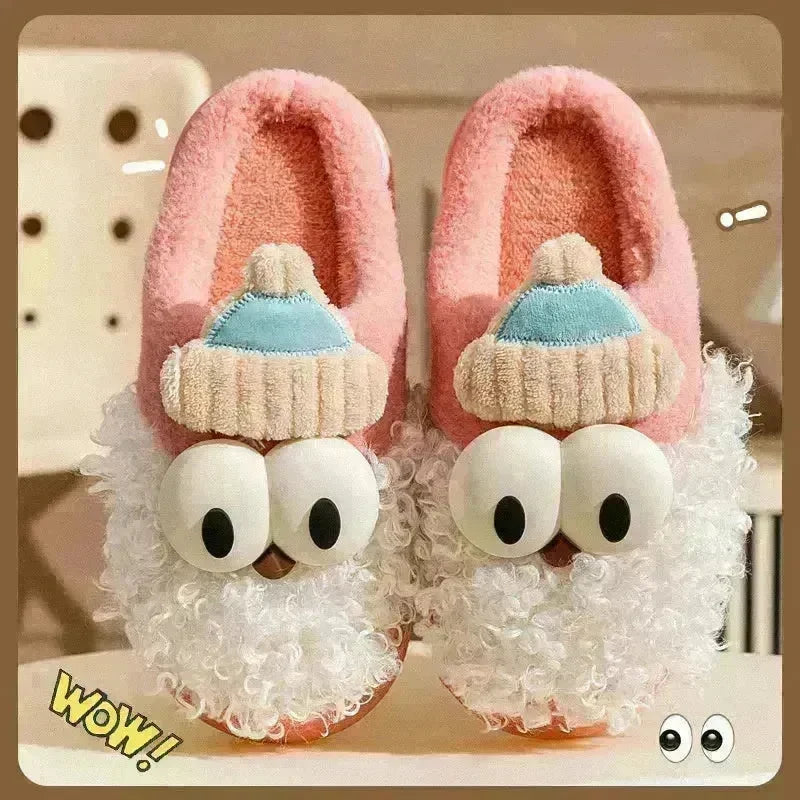 Cartoon Bearded Santa Claus Slippers Home Warm Non-slip Plush   Cotton Shoes Christmas Couple Floor Bedroom Slipper Women Men - EX-STOCK CANADA