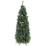 6' Artificial Pencil Christmas Tree With Snow Frosted Branches, Auto Open, Steel Base EX-STOCK Canada 