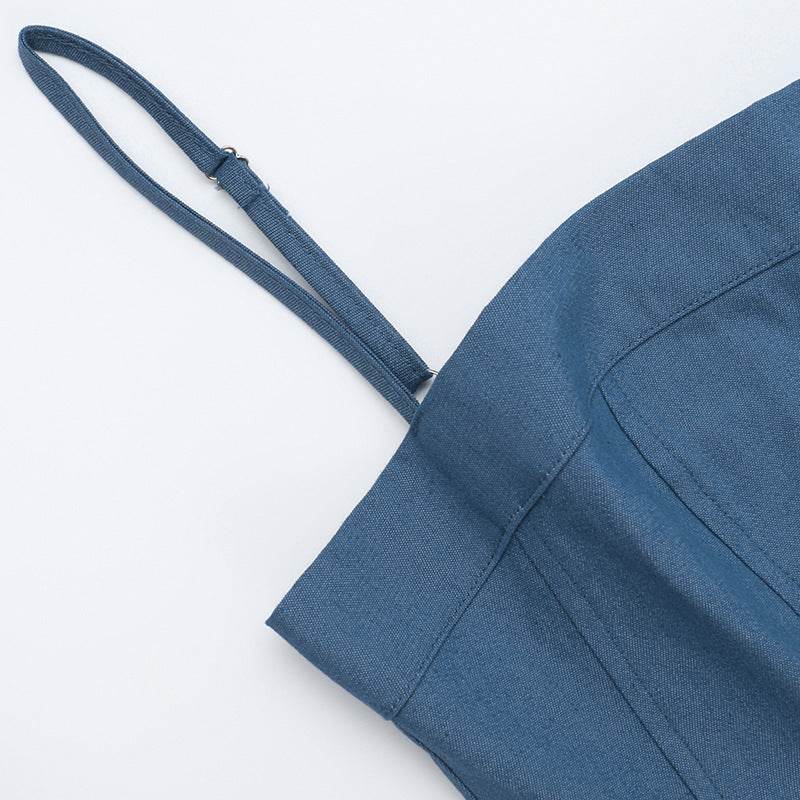 Denim A- Line Dress Women's Hot Girl Strap Length - EX-STOCK Canada