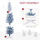 6' Flocked Christmas Trees, Pencil Prelit Artificial Christmas Tree With Snow Branches, Blue EX-STOCK Canada 