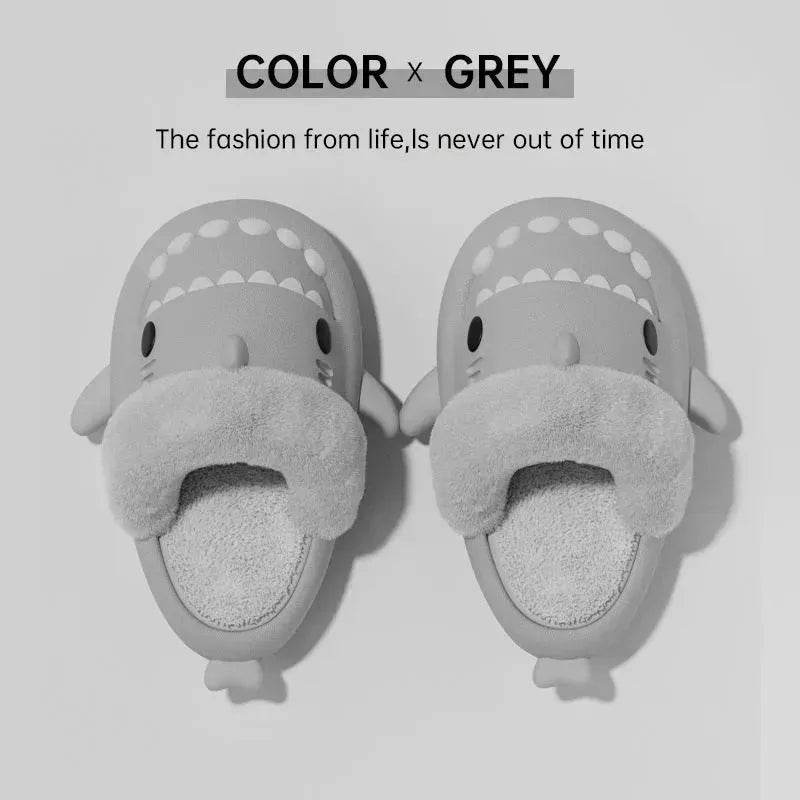 Winter Shark Slippers Detachable Warm Fuzzy Slippers Bedroom House Shoes Women - EX-STOCK Canada