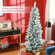 6ft Pencil Christmas Tree, Flocked Tree With 479 Branch Tips And Metal Base For Home, Indoor, Holiday EX-STOCK Canada 