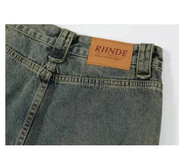 Punk Distressed Washed Denim Jeans Cargo Pant  Men - EX-STOCK CANADA