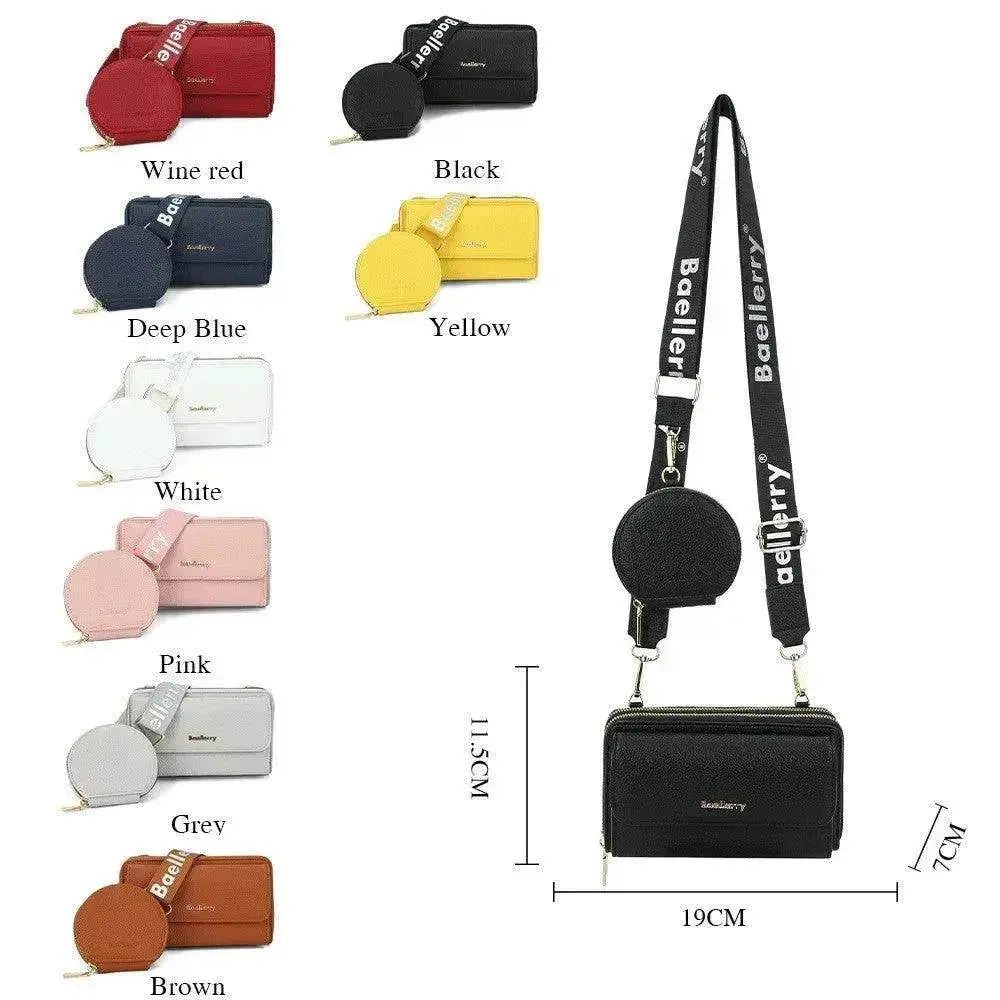 2pcs Lychee Texture Composite Bag Fashion Mobile Phone Bag With Small Coin Purse Letter Print Zipper Crossbody Shoulder Bag - EX-STOCK Canada