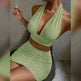 2pcs Dress Suits For Women Halter Lace-up Hip Top And Pleated Hip-covering Skirt - EX-STOCK CANADA