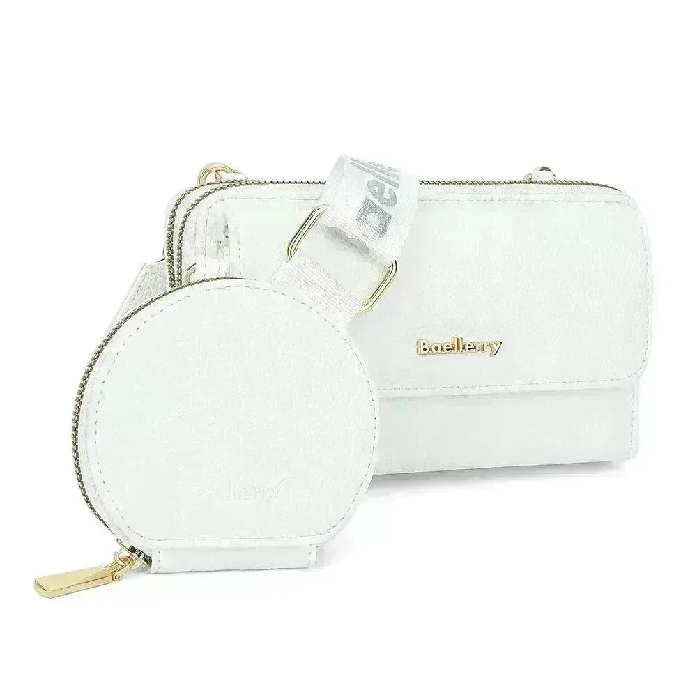 2pcs Lychee Texture Composite Bag Fashion Mobile Phone Bag With Small Coin Purse Letter Print Zipper Crossbody Shoulder Bag - EX-STOCK CANADA