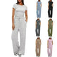 2pcs Solid Color Casual Sports Suit Short-sleeved Top And High-waisted Drawstring Wide-leg Pants Summer Fashion Set For Womens Clothing - EX-STOCK CANADA