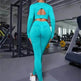 Fitness Leggings Sports Gym Sportswear Outfits Clothing 2pcs Sports Suits Long Sleeve Hollow Design - EX-STOCK Canada