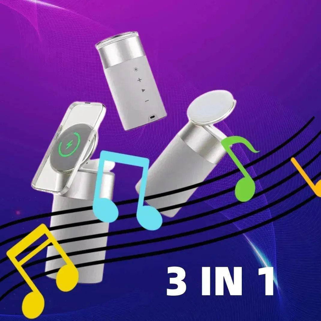 3 In 1 Multi-Function IPhone And AirPods Wireless Charger Portable Bluetooth Speaker With Touch Lamp For Home And Office - EX-STOCK Canada