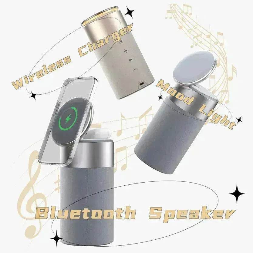 3 In 1 Multi-Function IPhone And AirPods Wireless Charger Portable Bluetooth Speaker With Touch Lamp For Home And Office - EX-STOCK Canada