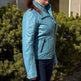 Women's Classic Lamb Leather Jacket. Round Collar with Studs, 4 Zippered Pockets & Shoulder Accent Stitching 