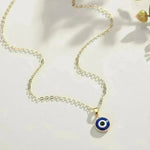 Blue eye pendant Alloy necklace chain Fashion Accessories - EX-STOCK CANADA