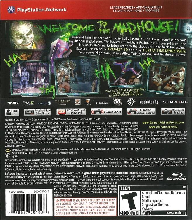 Batman: Arkham Asylum [Game of the Year Edition] [Greatest Hits] 