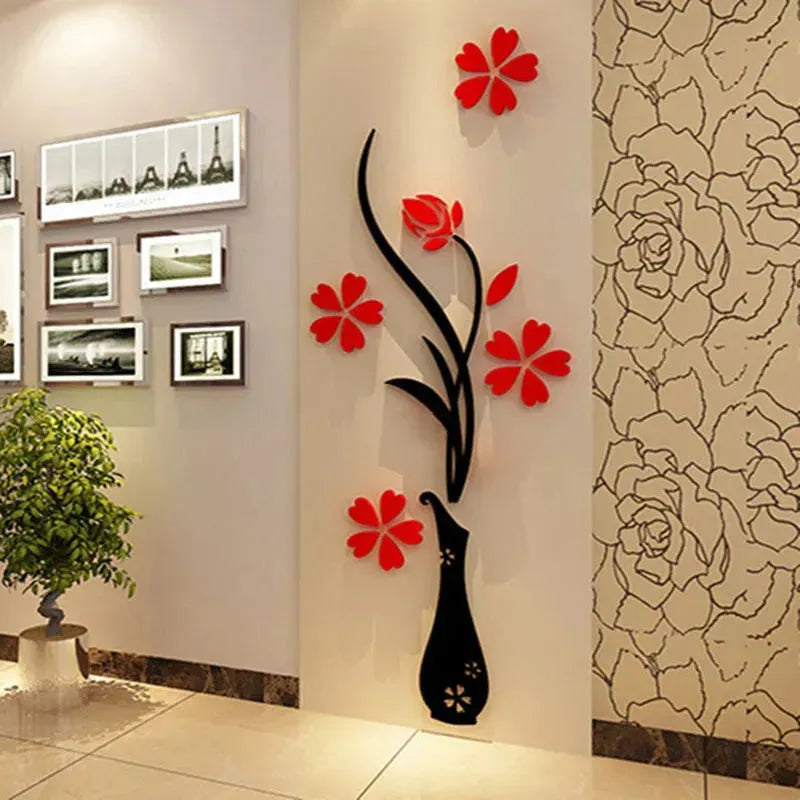 Creative vase acrylic 3D wall sticker Home Wall Decals - EX-STOCK CANADA