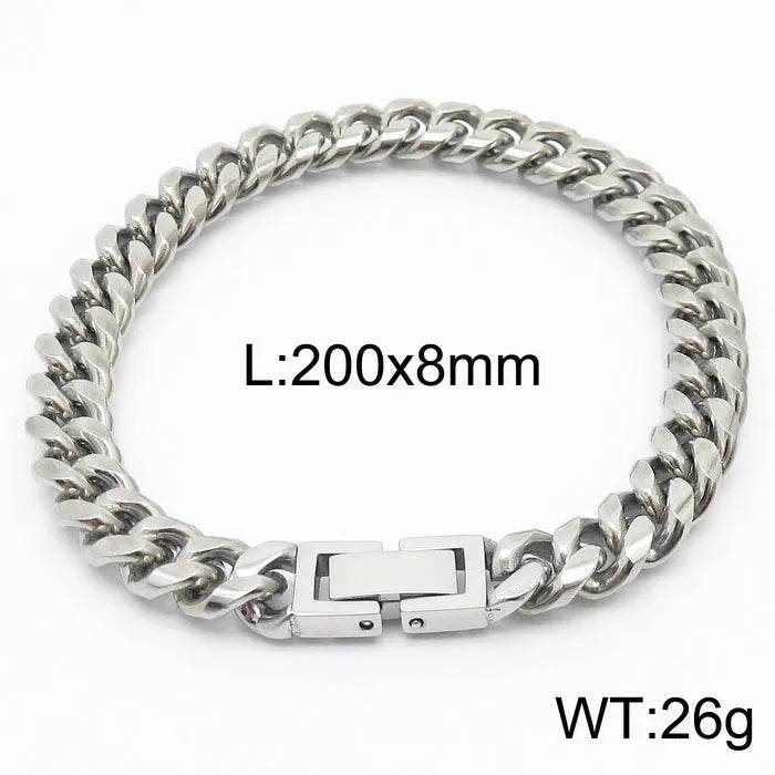 Cuban Link Chain Trimming Chain Jewelry Buckle Titanium Steel Bracelet - EX-STOCK Canada