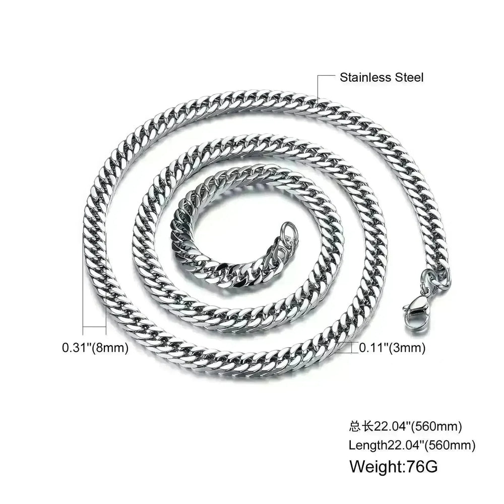 Man Necklaces Classical Stainless Steel Link Chain - EX-STOCK CANADA