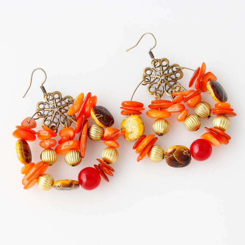 Bohemian style handmade beaded colorful Earrings - EX-STOCK Canada