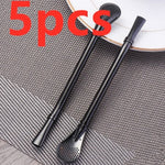304 Stainless Steel Residue Filter Straws Spoon EX-STOCK Canada 