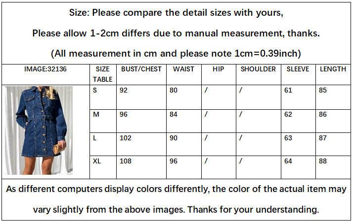 Fashion Casual Button Denim Dress Women - EX-STOCK Canada