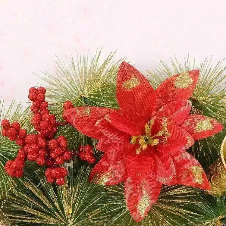 Christmas Wreath Clover Wreath Natural Pine Decorative Christmas Garland with Frost - EX-STOCK CANADA