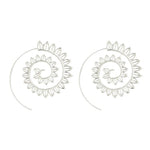 Round Spiral Earrings For Women Gold Color Big Exaggerated Gear Earrings - EX-STOCK Canada