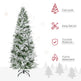 6 Feet Pencil Snow Flocked Artificial Christmas Tree With 517 Realistic Cypress Branches, Auto Open, Green EX-STOCK Canada 
