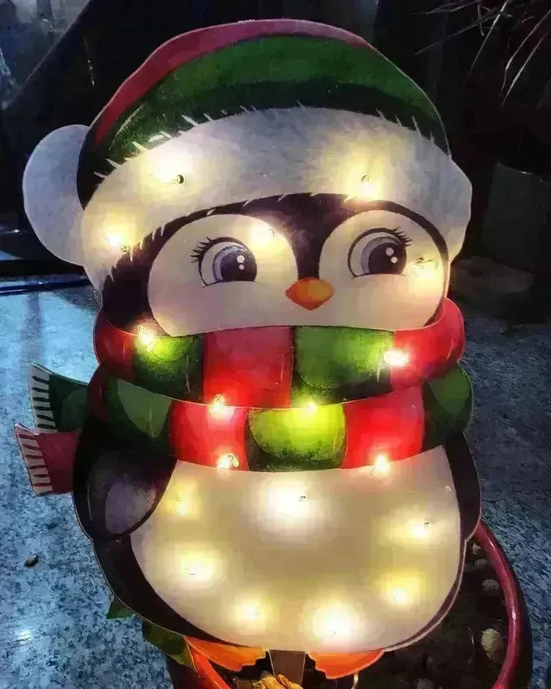 Christmas Scene Decoration With LED Lights Christmas Snowman Ornaments - EX-STOCK CANADA