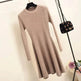 Autumn Winter Round neck Slim fit Mini Flared Sweater Dress - EX-STOCK Canada