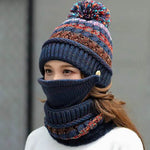 Fall Winter knitted Woolen Balaclava Beanie hat for women - EX-STOCK Canada