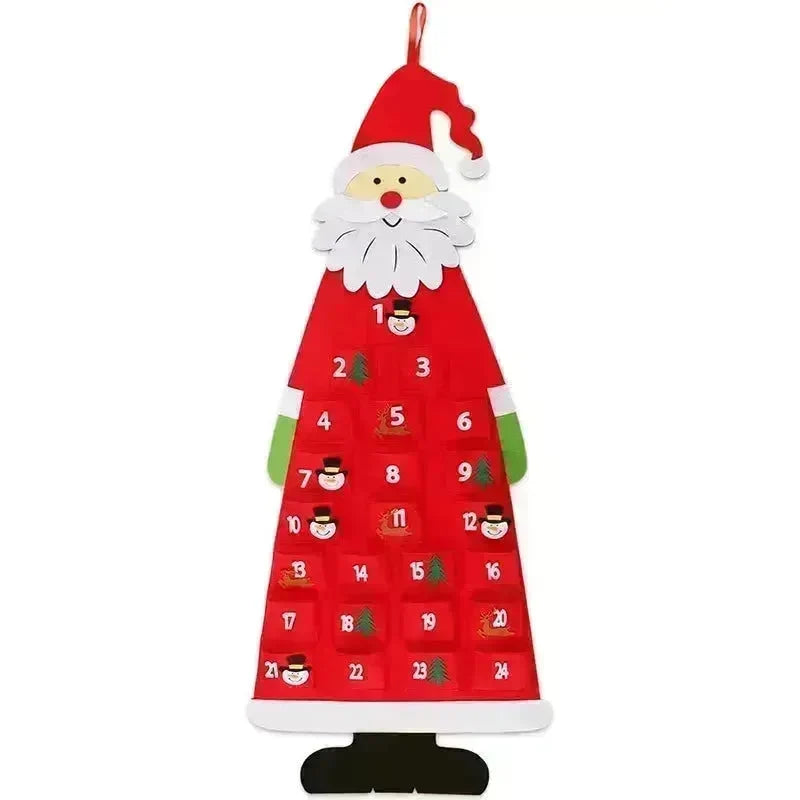 Advent Calendar Fabric Christmas Hanging Pendant Santa Claus Felt Ornaments DIY Advent Calendars Christma Decoration Christmas - EX-STOCK CANADA