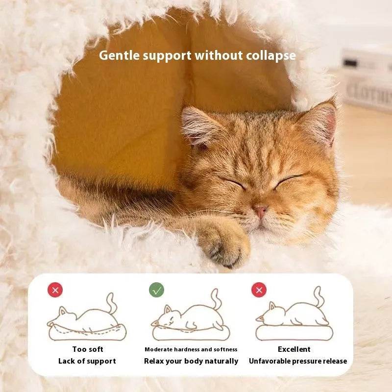 Closed Warm Plush Pet Cat Nest - EX-STOCK Canada